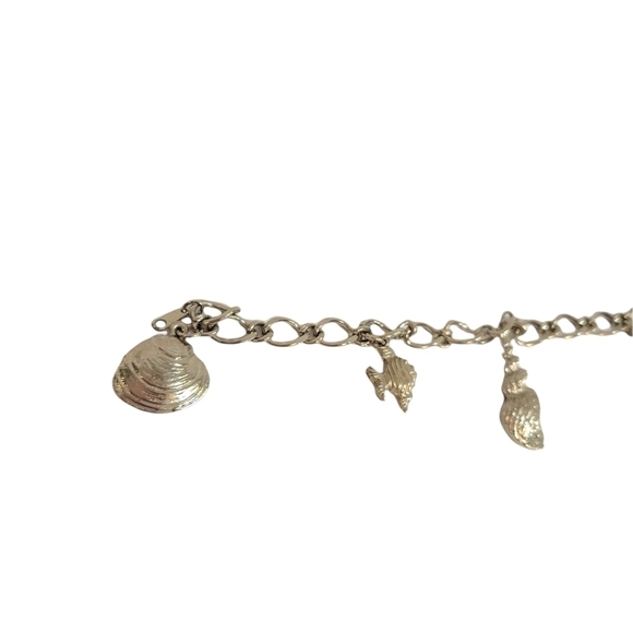 Seashell Ocean Themed Silver Charm Bracelet - Picture 2 of 4